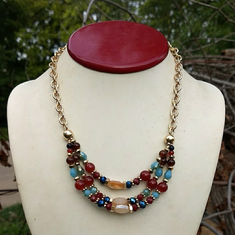 Glass beaded necklace set by Julie